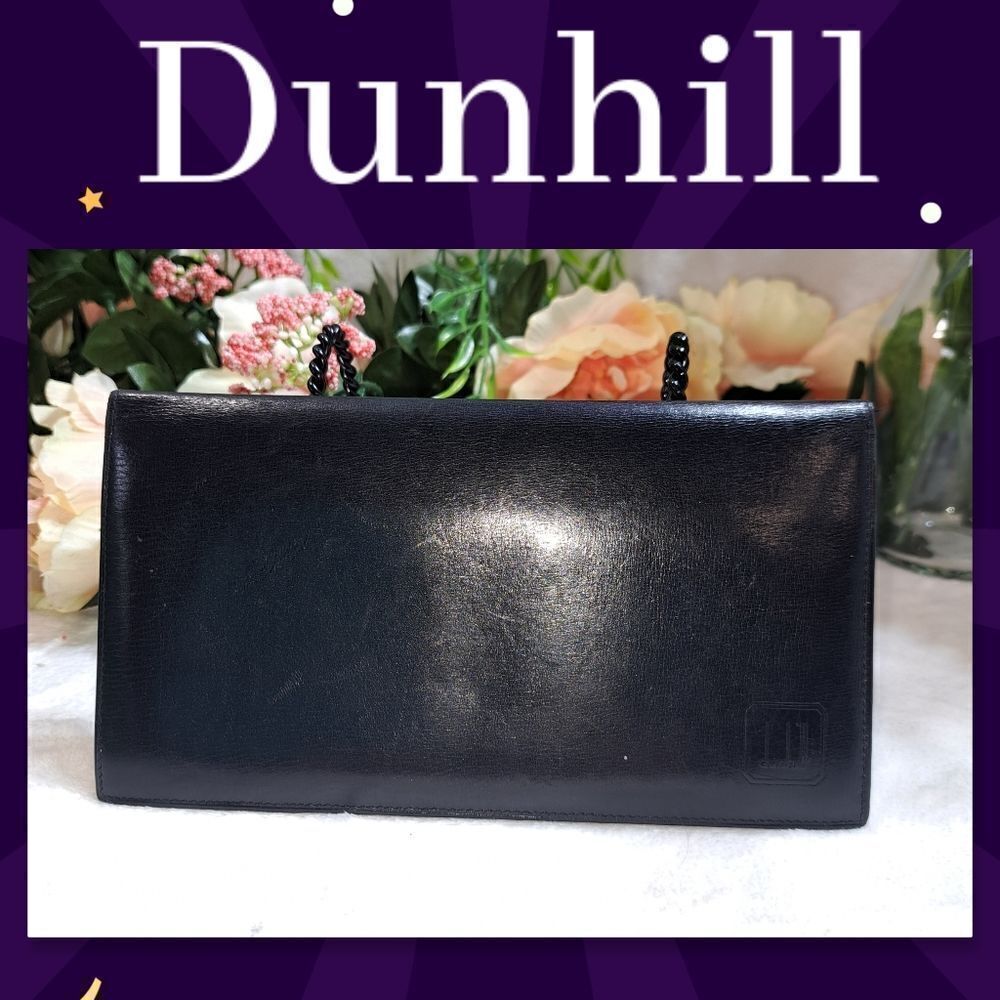 Dunhill Black Leather Checkbook Wallet Excellent Condition
